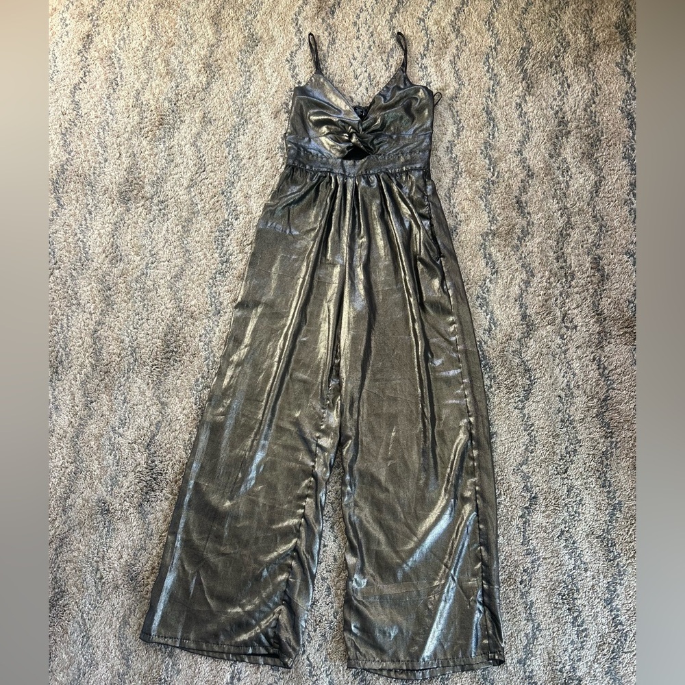Angie Shimmering Silver Jumpsuit